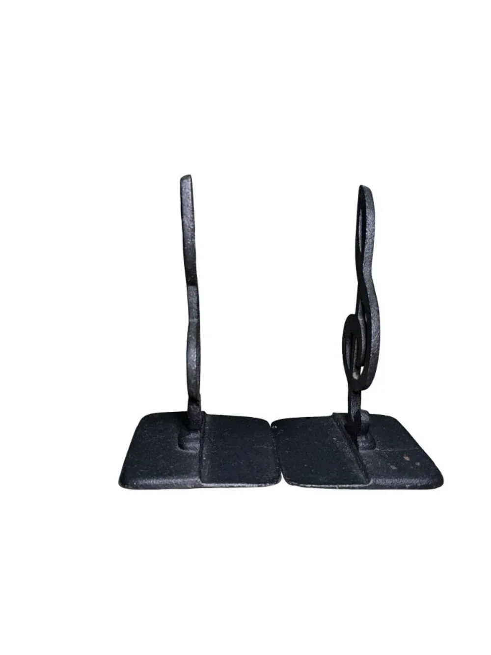 Vintage Musical Treble Clef Cast Iron Bookends Black 6.5